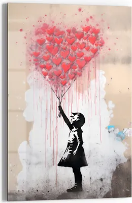 Produktbild von DEQOART Glasbild Echtglas 60x90 cm 'Herzensflug der Träume' Wandbild Bild modern Deko