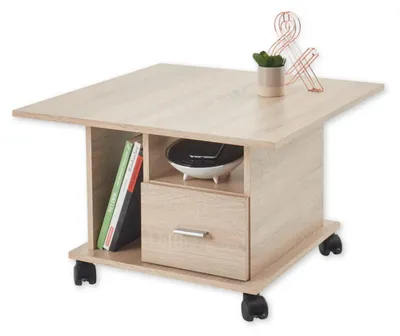 Productafbeelding van ACTIVO 1: Salontafel met wielen, Sonoma eikenhout look. Salontafel met lade