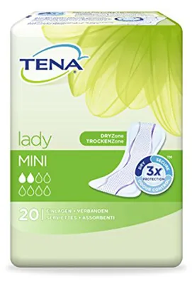 Zdjęcie produktu dla Tena Lady Mini 20s, opakowanie 10 sztuk (10x 20 sztuk)