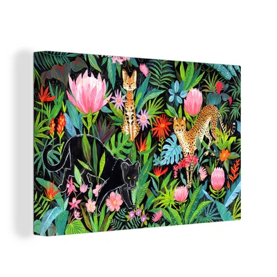 Obrázek produktu pro OneMillionCanvasses® Malba na plátně Nástěnná malba na plátně - Džungle - Rostliny - Zvířata - 150x100cm