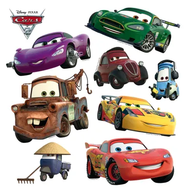 Image de Autocollant mural Disney Cars vert, jaune et rouge - 600220 - 30 x 30 cm