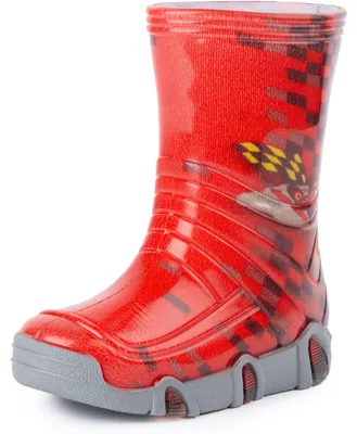Produktbild von Ladeheid Kinder Mädchen Jungen Gummistiefel Gefüttert SwkBW (Rot Auto, 25/26)