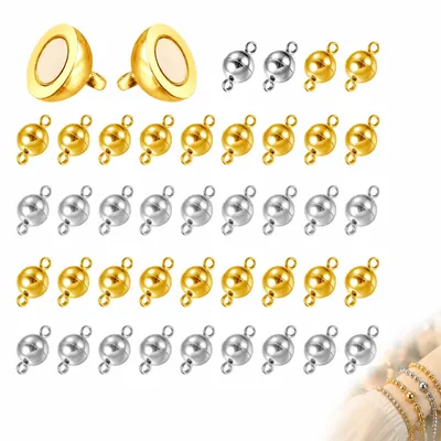 Magnetische Schmuckverschlüsse 40 Stück 8 mm Gold/Silber