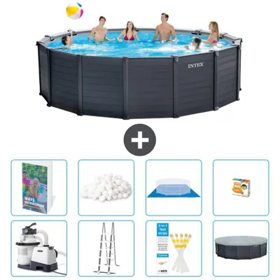 Produktbild von Graphite Panel Pool Rund - 478x124 cm - 9-teilig  S530