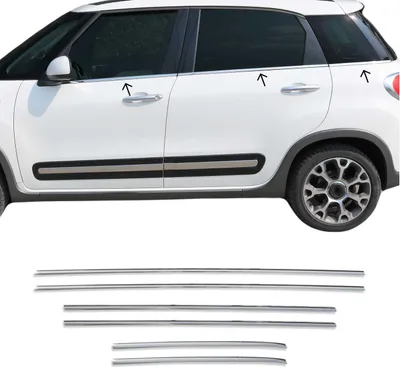 Immagine prodotto di Modanature per finestre per Fiat 500L 2012-2024 in acciaio inox cromato 6pz