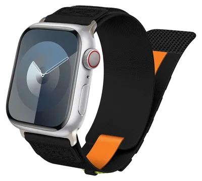 Produktbild von Für Apple Watch SE 2023 44mm Design Geflochtenes Nylon Ersatz Armband Schwarz