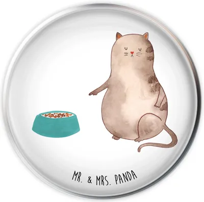 Produktbild von Mr. & Mrs. Panda Waschbecken Stopfen Katze Fressen - Weiß - Geschenk, waschbeckenstöpsel, Stöpsel, Ablaufgarnitur, Ablaufstopfen