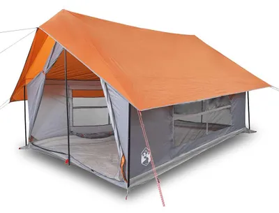 Image de vidaXL Tente de camping 5 personnes grise et orange étanche à l'eau