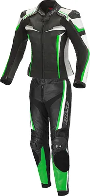 Produktbild von Büse Mille 2-Teiler Damen Motorrad Lederkombi, schwarz/grün, 34
