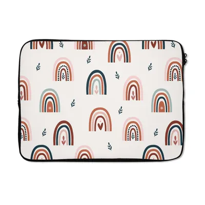 Produktbild von MuchoWow® Laptop Hülle 14 ZollRegenbogen - Pastell - Muster - Bohème Laptoptasche - Laptoptasche - Stoßsicher - Schutzhaube