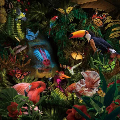 Produktbild von ArtUniverse Leinwandbild Dschungelparadies 100 x 100 cm