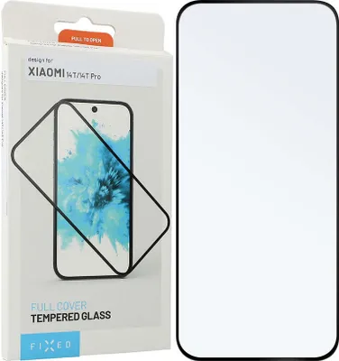Obrázok produktu pre Tvrdené sklo pre Xiaomi 14T Pro / 14T, pevný plný kryt 2,5D tvrdené sklo, priehľadné s čiernym rámom
