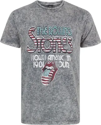 Produktbild von The Rolling Stones Herren T-Shirt, Acid-Wash-Design NS4402 (2XL) (Grau)