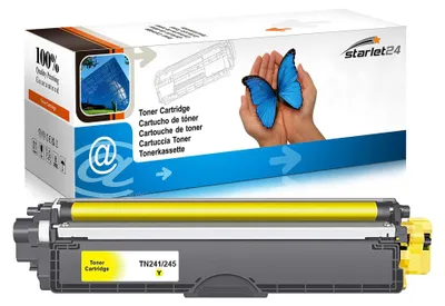 Image de Starlet24, cartouche de toner jaune compatible avec les modèles Brother TN-241 et TN-245