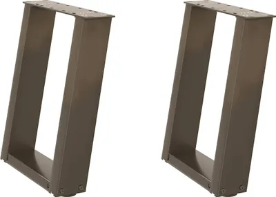 Image de vidaXL Pieds de table basse en U 2 pcs. Acier naturel 38x(42-43) cm Acier