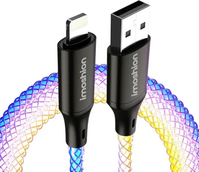 Productafbeelding van imoshion Lichtgevende Snellaadkabel RGB - USB-A naar Lightning kabel - 1 meter