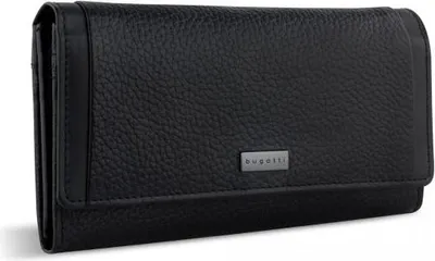 Produktbild von bugatti Geldbörse Ladies Long Wallet With Flap Black schwarz