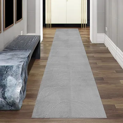 Obrázek produktu pro Útulný koberec s krásným vzorem v šedé barvě Velikost - 80 x 300 cm