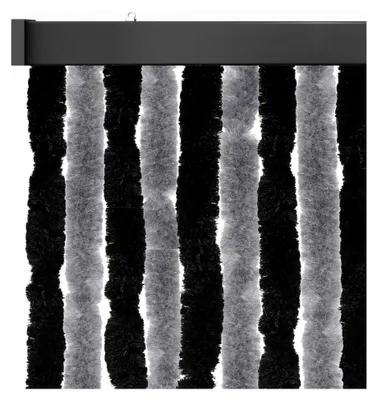 Produktbild von Flauschvorhang 90x220cm (Meliert Hellgrau/Weiß), Insekten- und Sichtschutz für Balkon- und Terrassentüren, verschiedene Farben