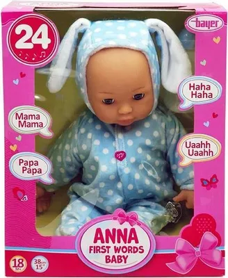 Productafbeelding van Bayer Design 093822AD Babypop Anna, "First Words" collectie, zwart