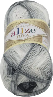Obrázek produktu pro Příze DIVA BATIK - 100g / 350 m - Šedá,Černá