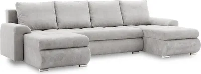Produktbild von Ecksofa TOKIO III PRO mit Schlaffunktion! Eckcouch mit Bettkasten! Stoff: POSO 055 Hellgrau (muster 1)
