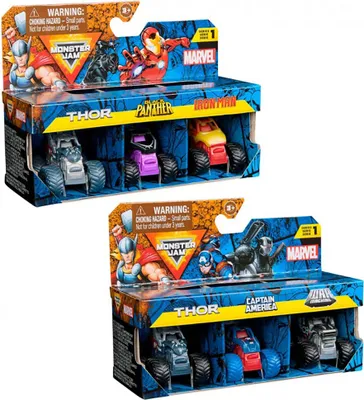 Produktbild von Spin Master Marvel 3er-pack Monster Jam Mini Mehrfarbig Mehrfarbig One Size