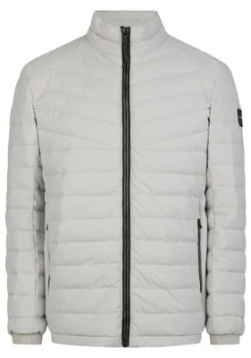 Produktbild von Herren leichte Steppjacke mit Standkragen, Reißverschluss und Taschen, Hellgrau
