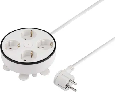 Produktbild von Sygonix SY-5806892 Kabeltrommel 1.5 m Weiß Schutzkontakt-Stecker