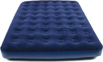 Obrázek produktu pro Královsky modrá velurová nafukovací postel 203 x 152 cm - nafukovací postel pro dvě osoby