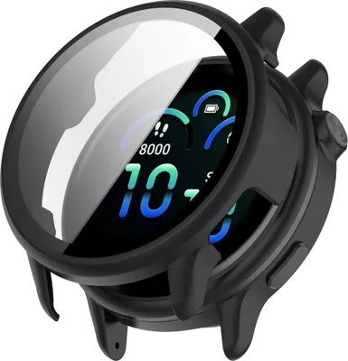 Image de Coque de protection en plastique + verre trempé 9H noir mat pour Garmin Vivoactive 6