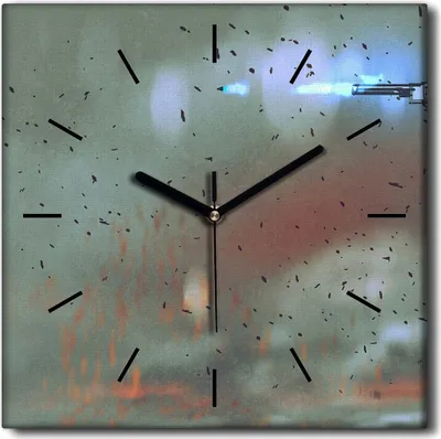 Produktbild von Coloray Uhr auf Leinwand 30x30 cm Wand Uhr Dekoration Wohnzimmer Segeltuch schwarze Hände -Soldatgewehrkrieg.
