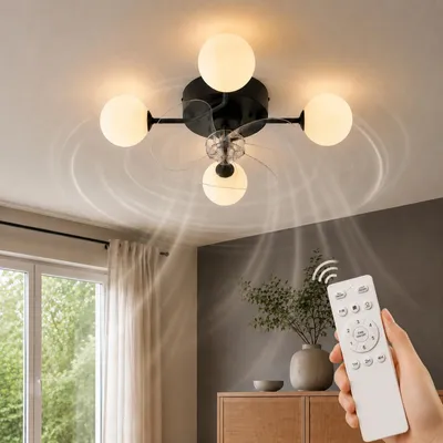 Obrázok produktu pre Moderný stropný ventilátor s osvetlením a diaľkovým ovládaním