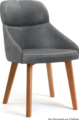 Produktbild von Esszimmerstuhl (8er-Set) Dasya 52x82x63 Eiche geölt/Grau