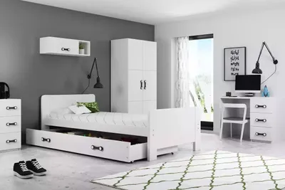 Obrázok produktu pre Jednolôžková posteľ 80x200 NASIA s matracom - biela