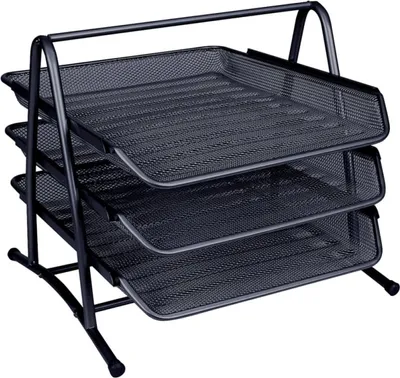 Produktbild von Drôtený stojan s 3 odkladačmi 350x275x278mm čierny