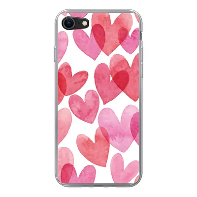 Produktbild von MuchoWow® Handyhülle Schutzhülle Hülle für iPhone SE 2022 Ein Aquarell mit Herz-Illustration Silikon Softcase Handy Hülle - Schutzhülle