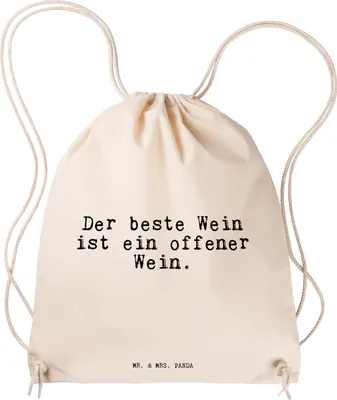 Produktbild von Mr. & Mrs. Panda Alltagstasche Der beste Wein ist... - Transparent - Geschenk, Spruch, Sprüche Weisheiten Zitate Lustig Weisheit Worte, Beutel, Jutebeutel, Turnbeutel