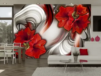 Produktbild von Vlies Fototapete 400x280 cm Tapeten Wandtapete XXL Abstrakt Blumen b-A-0276-a-b