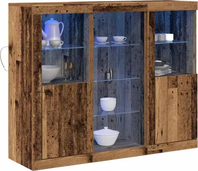 Produktbild von LED-Sideboard Altholz 123 x 37 x 100 cm Holzwerkstoff