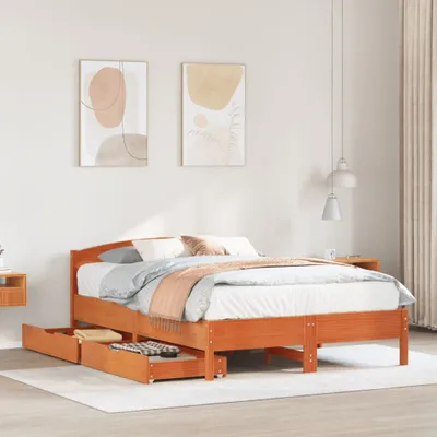 Produktbild von Möbel Massivholzbett ohne Matratze Wachsbraun 120x200 cm Kiefernholz - Polsterbett 3301832
