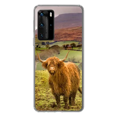 Produktbild von MuchoWow® Handyhülle Schutzhülle Hülle für Huawei P40 Pro Schottischer Highlander - Berg - Herbst Silikon Softcase Handy Hülle - Schutz