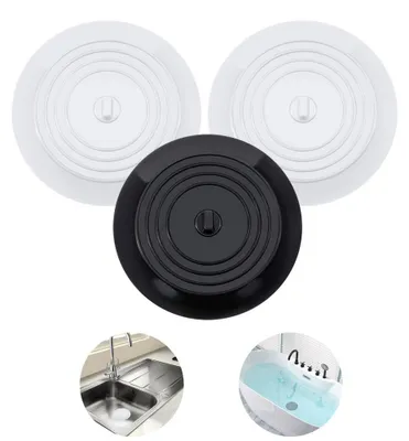 Produktbild von Abflussstöpsel aus Silikon - 3 Stück Universal-Abflussstopper für Waschbecken, Badewanne, Dusche und Spüle