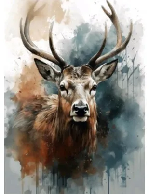 Zdjęcie produktu dla NORIMPEX Diamantov Mały piec, akwarela, jeleń, 30 x 40 cm
