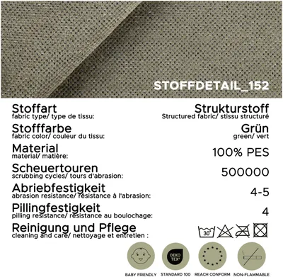 Produktbild von xonox.home Diana Schlafsofa 3 Sitzer grün B/H/T: 231x93x108cm
