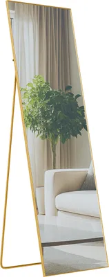 Produktbild von Standspiegel KRAKOW - Glas Gold glanz 50x3x150 cm | Ganzkörperspiegel Freistehender Spiegel Groß Schlafzimmer