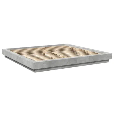 Produktbild von Bettgestell mit LED Betongrau 180x200 cm Holzwerkstoff