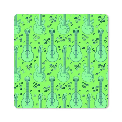 Produktbild von MuchoWow® Mauspad Mousepad Gitarre - Muster - Grün 20x20 cm - Mousepads - Maus Mat - Pad - Mausunterlage - Desk Mat - Bureauartikeln
