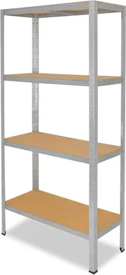 Productafbeelding van Metalen Stellingkast - Opslagrek Werkplaats - Opruimen Garage - Schroefloze Montage - 155x80x45 cm - Verzinkt