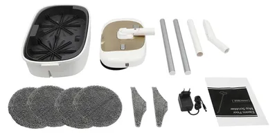Produktbild von Kabelloser elektrischer Wischmopp - Roternder Dual-Drive Bodenwischer mit Eimer - Selbstfahrend - 100 Min Laufzeit - Mikrofaserpad - Dunkelkhaki